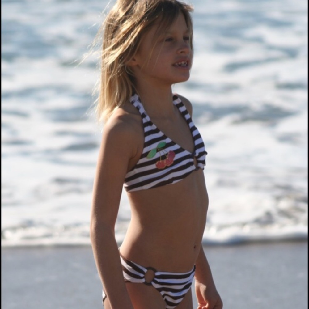 Kids UPF Protection Brown/White Striped Rash Guard - Picture 8 of 8